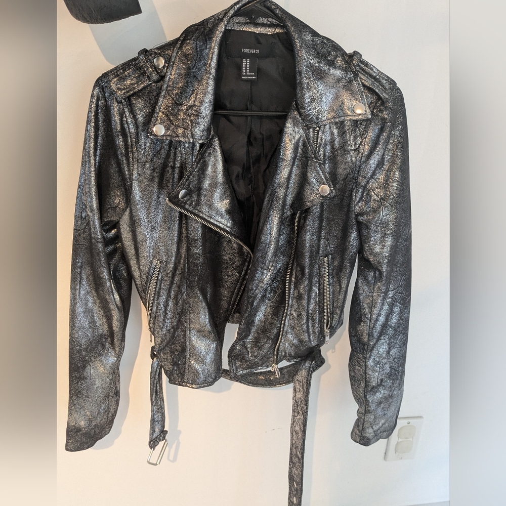 Forever 21 Shiny Black Women's Jacket
